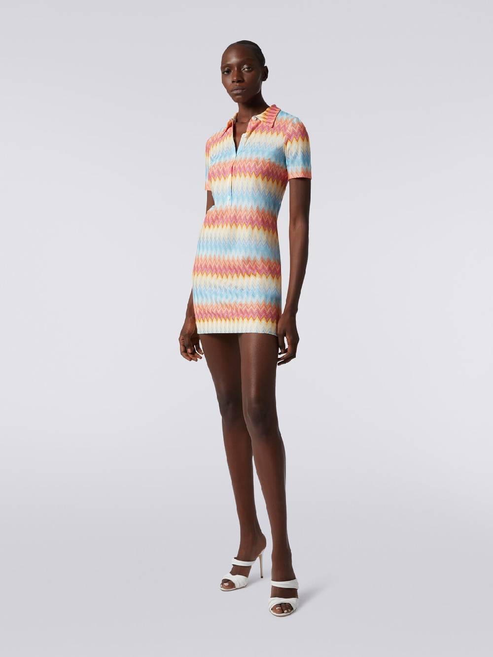 Missoni Mini-abito Modello Polo In Viscosa Zig Zag