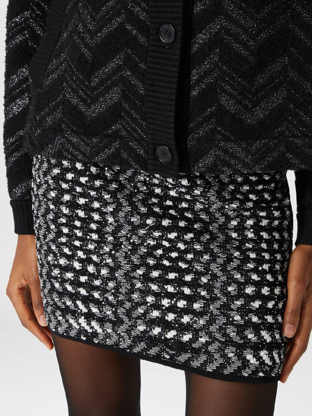 Missoni Minigonna Con Zig Zag Goffrato Lamé