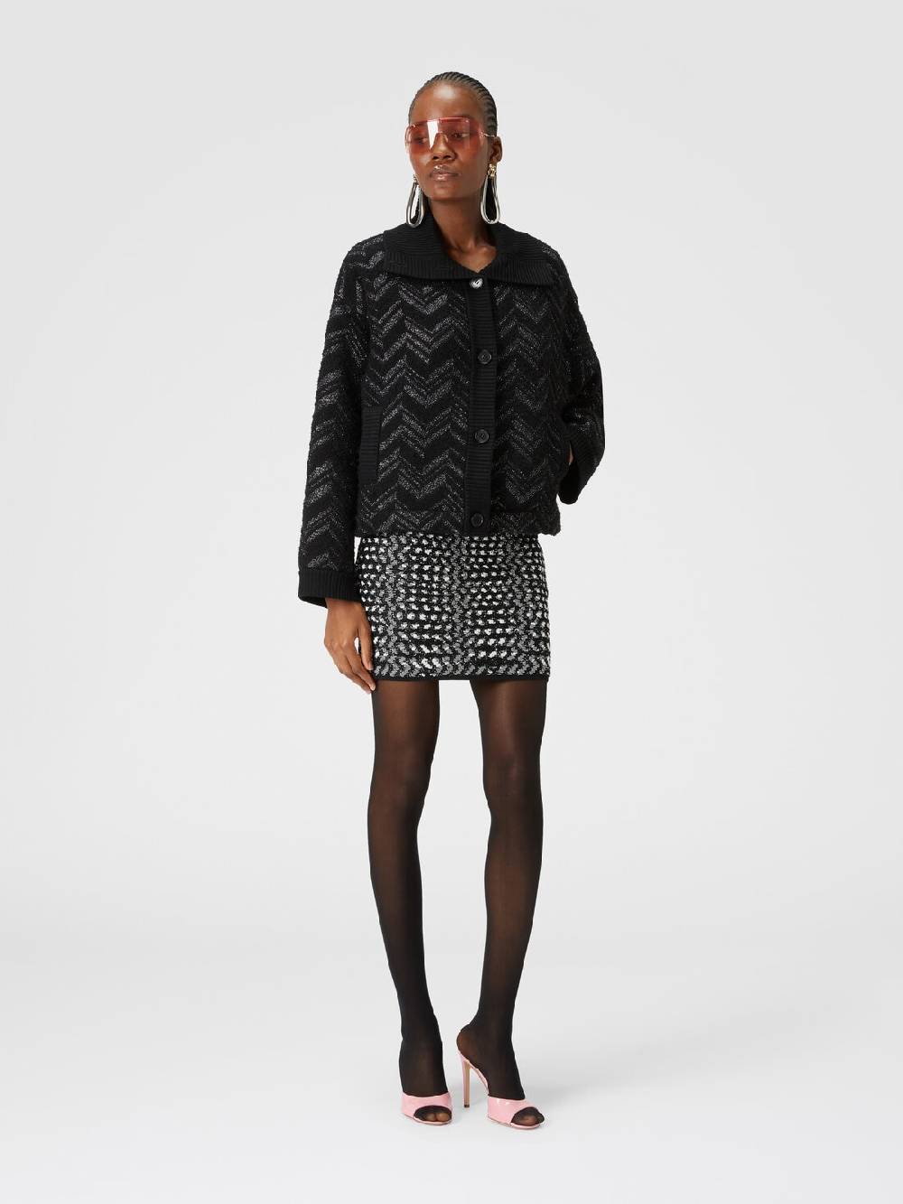 Missoni Minigonna con zig zag goffrato lamé