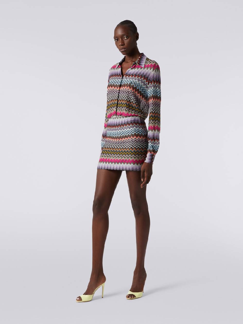 Missoni Minigonna In Viscosa Zig Zag Con Lurex