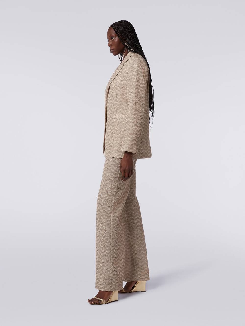 Missoni Pantaloni Dritti In Cotone Chevron