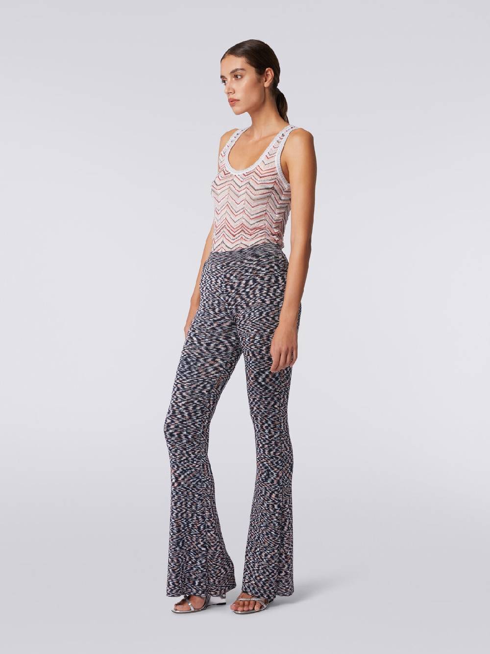Missoni Pantaloni Flare In Misto Viscosa Fiammata