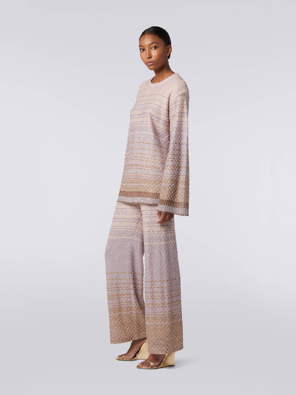 Missoni Pantaloni In Maglia Dégradé Con Paillettes