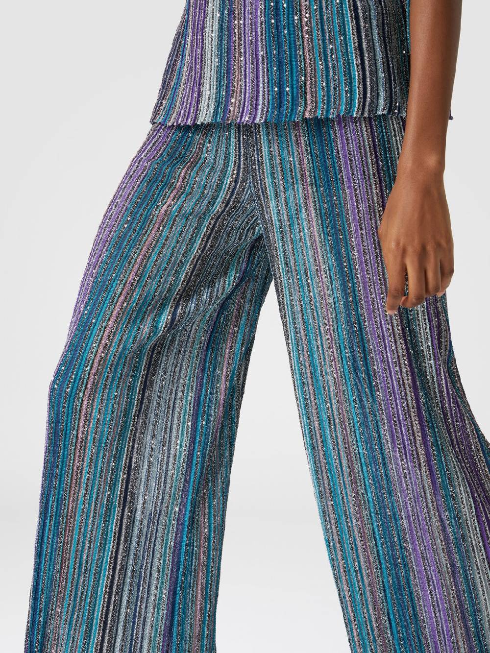 Missoni Pantapalazzo A Costine Con Paillettes