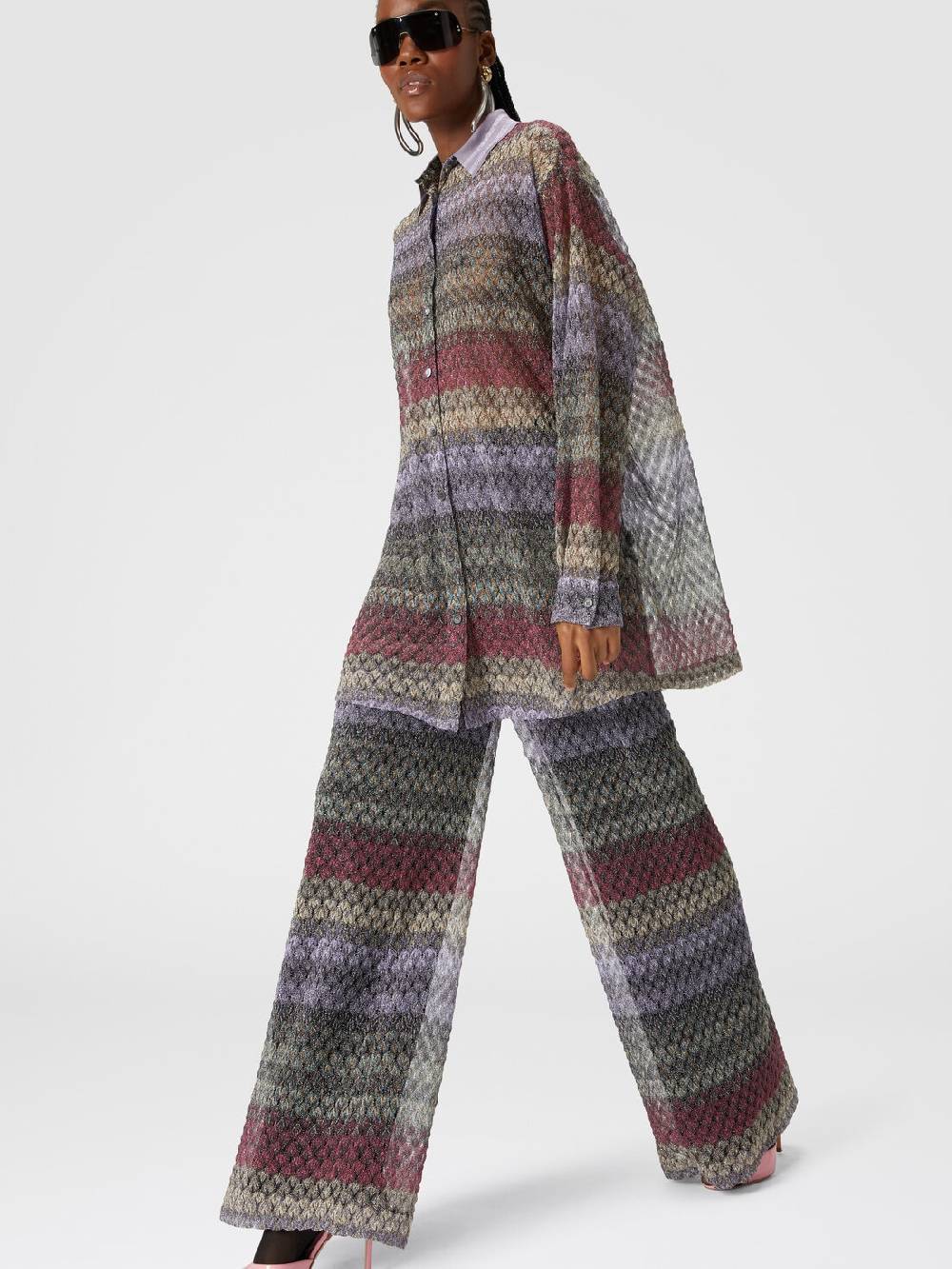 Missoni Pantapalazzo Con Motivo Pizzo Lamé