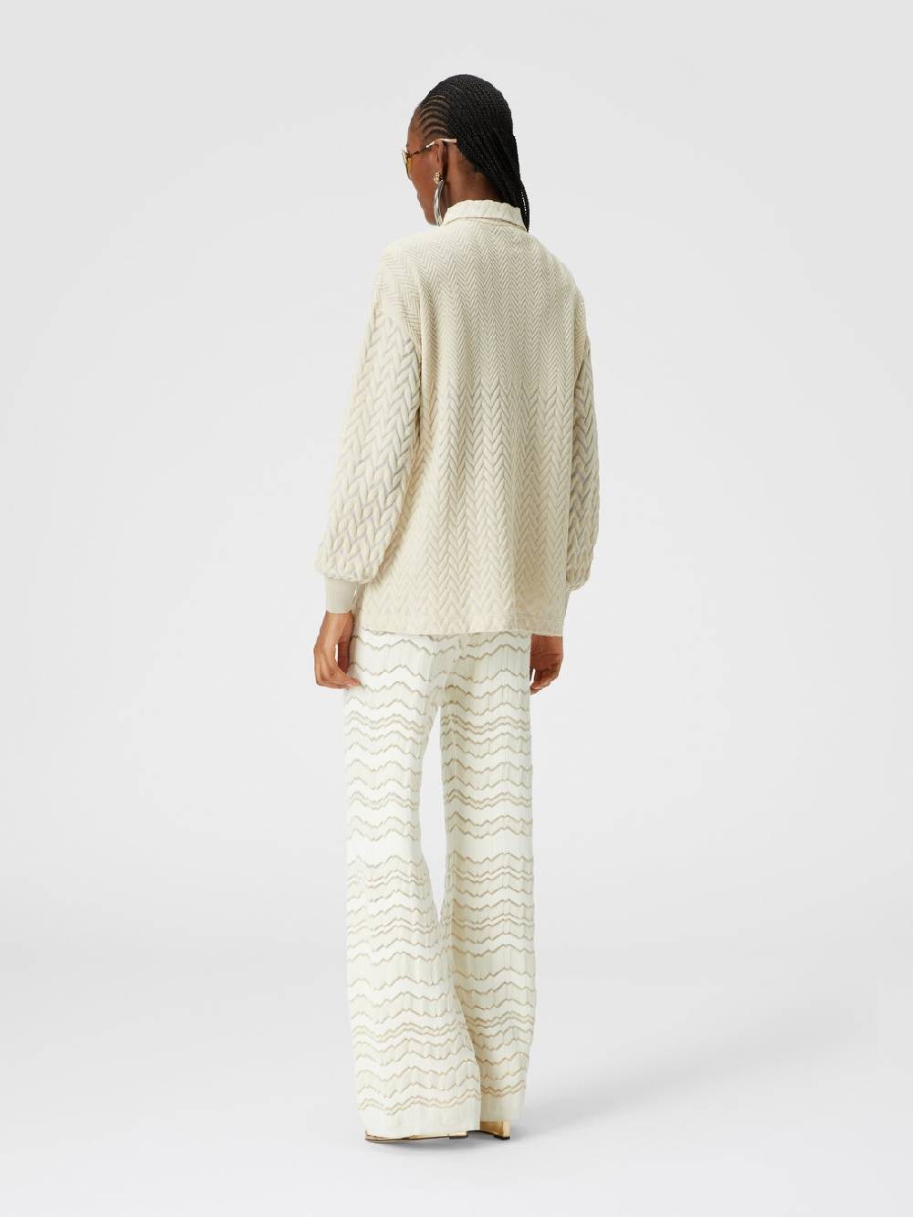 Missoni Pantapalazzo Con Zig Zag Tono Su Tono