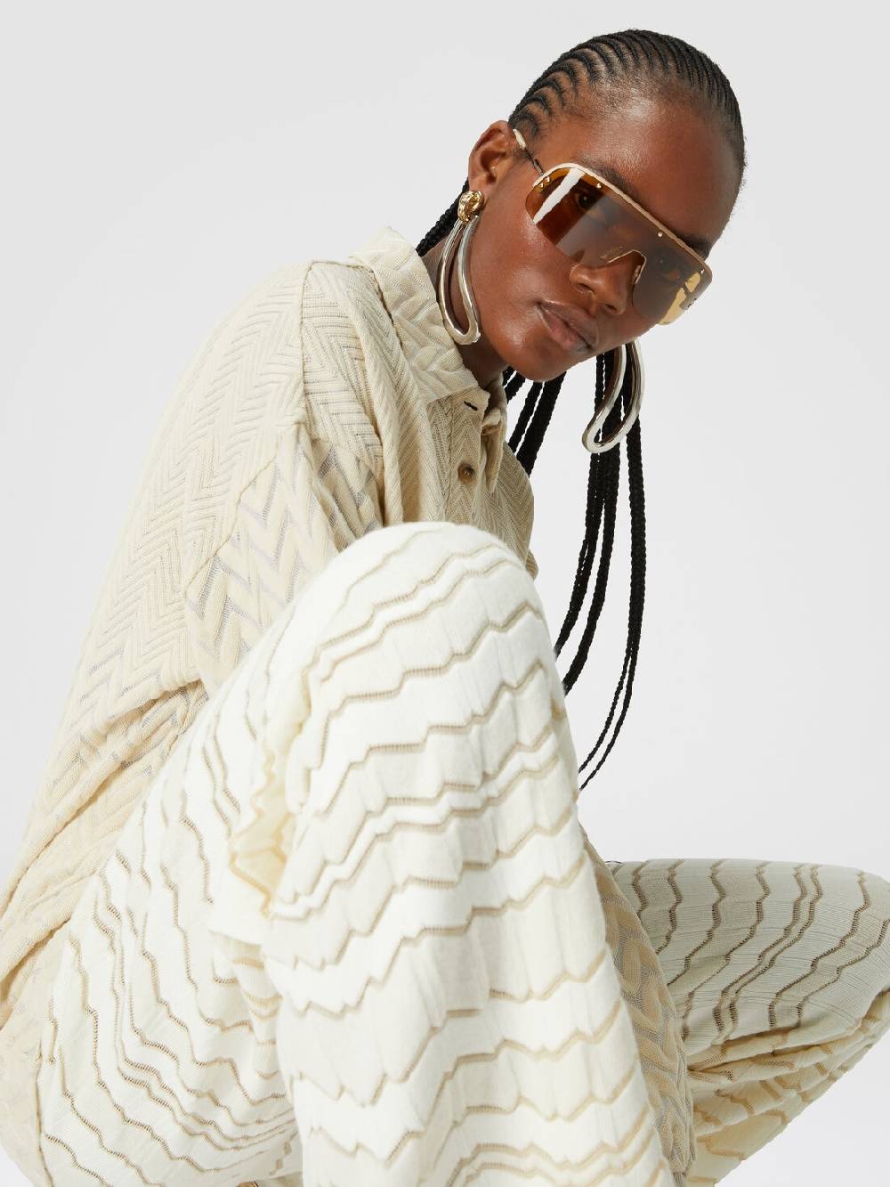 Missoni Pantapalazzo Con Zig Zag Tono Su Tono