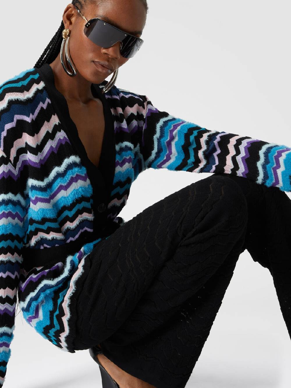 Missoni Pantapalazzo Con Zig Zag Tono Su Tono