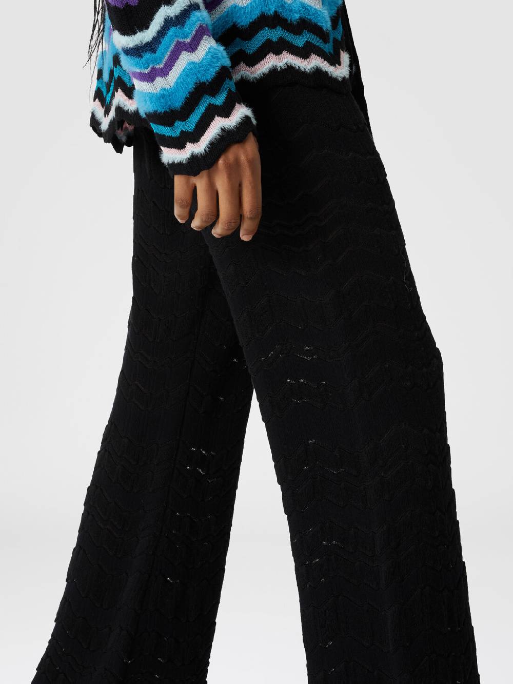 Missoni Pantapalazzo Con Zig Zag Tono Su Tono