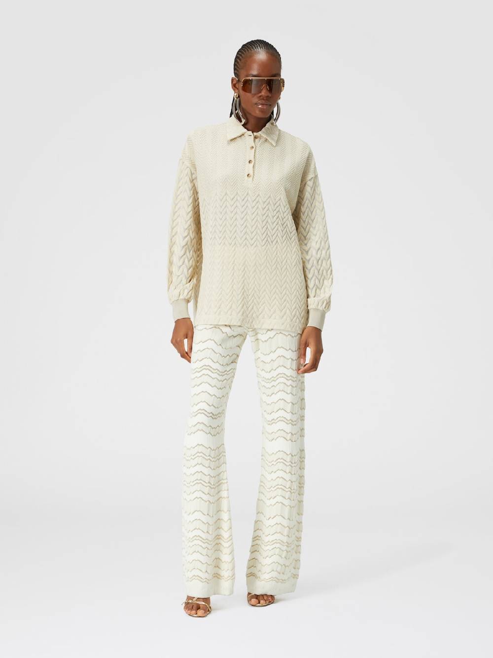 Missoni Pantapalazzo con zig zag tono su tono