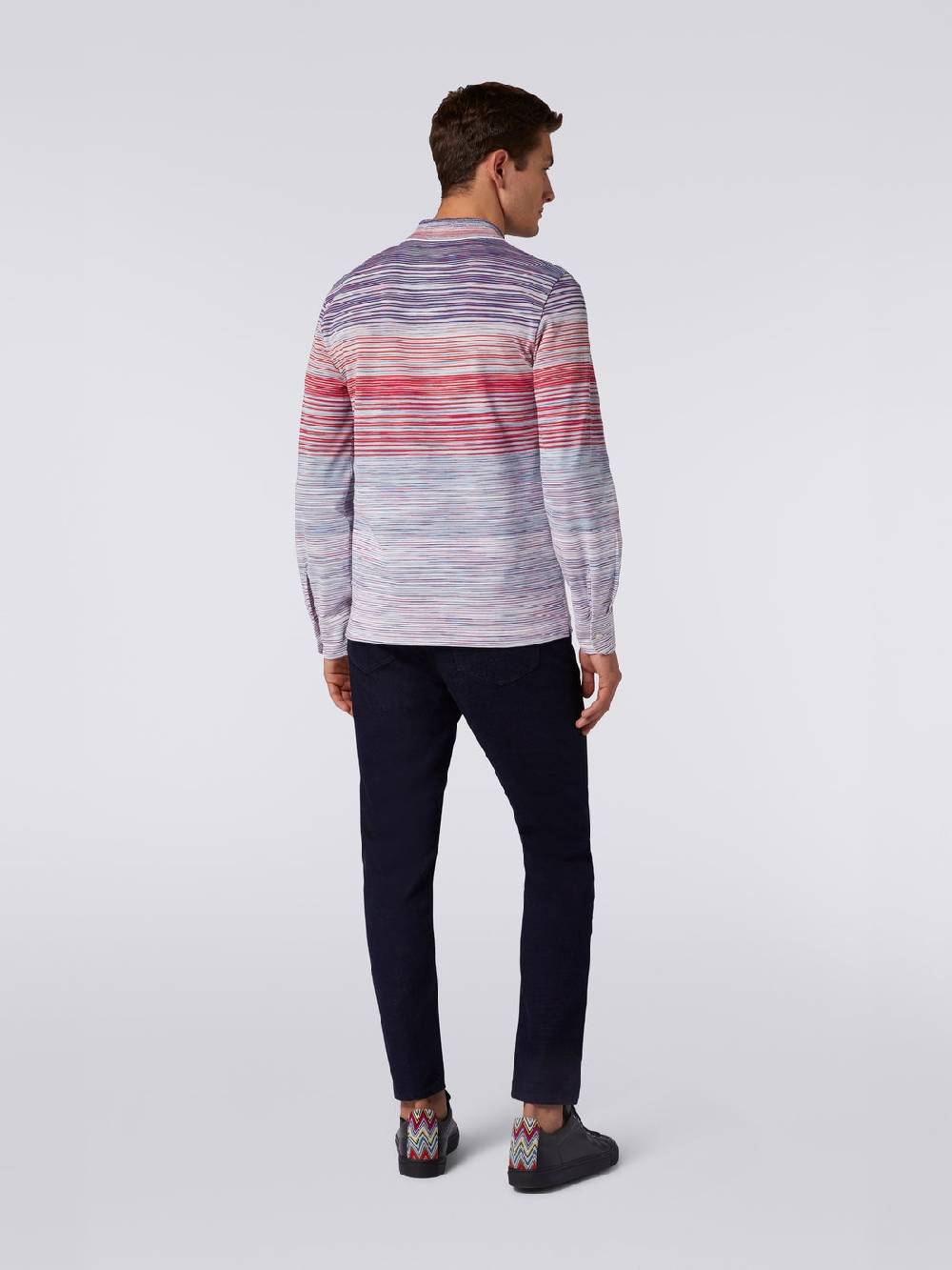 Missoni Polo A Maniche Lunghe In Viscosa Fiammata