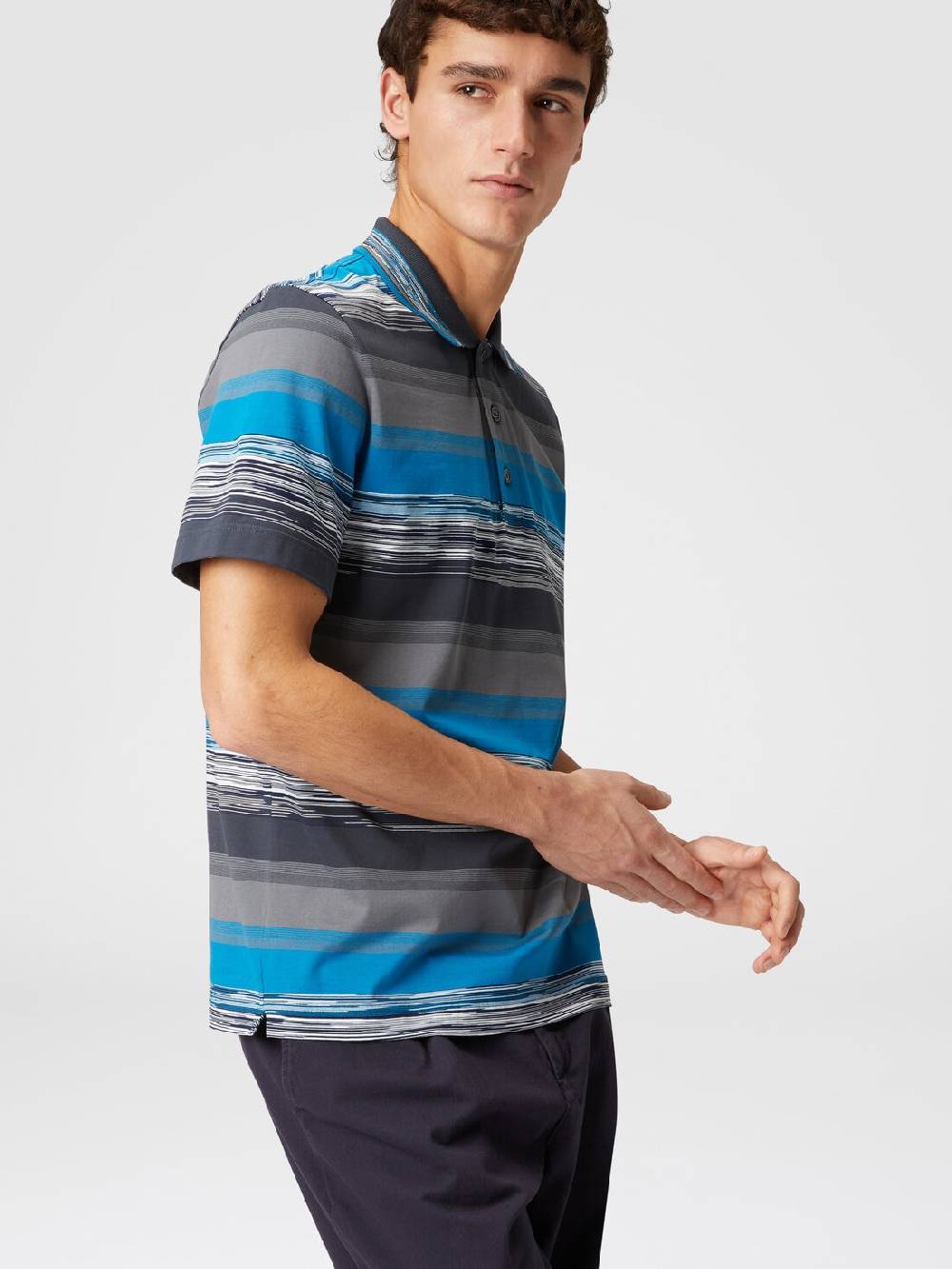 Missoni Polo In Jersey Di Cotone A Righe Sfumate