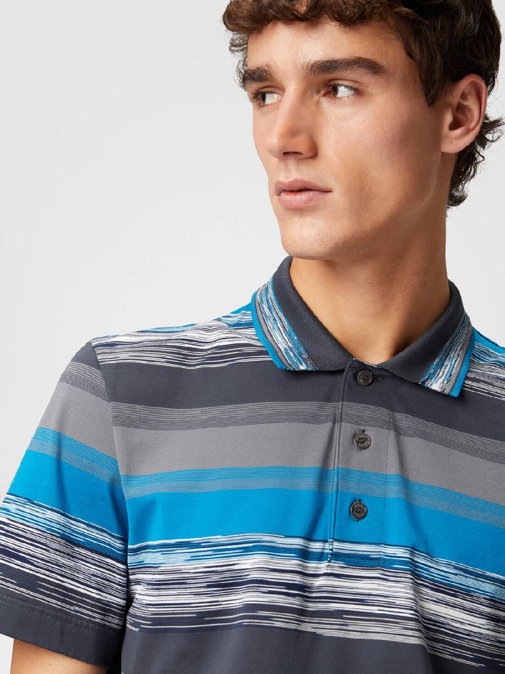 Missoni Polo In Jersey Di Cotone A Righe Sfumate