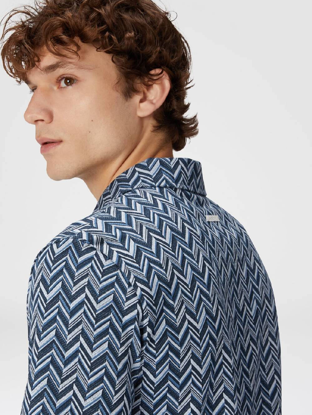 Missoni Polo In Jersey Di Cotone Jacquard Zig Zag