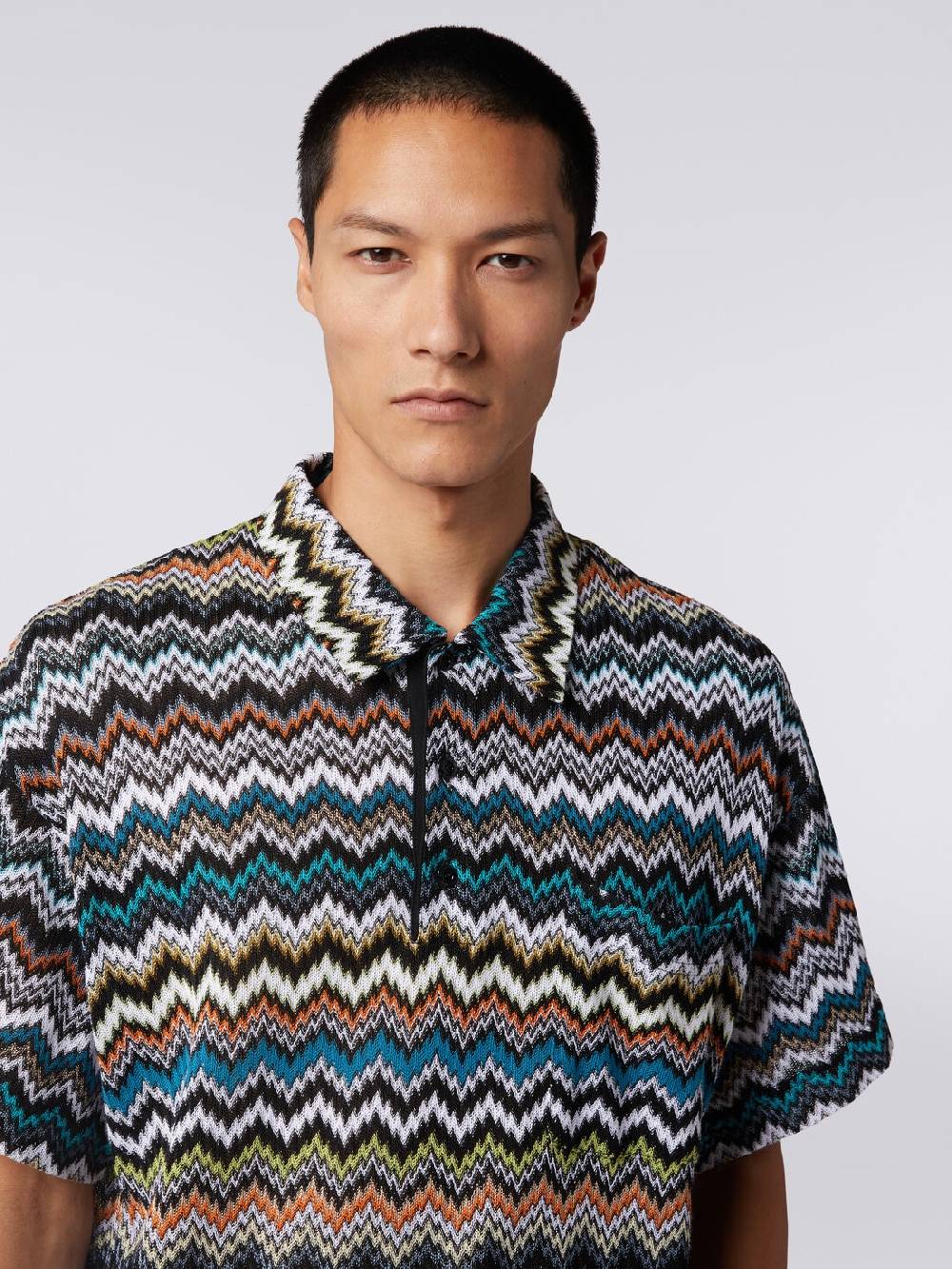 Missoni Polo In Maglia Di Viscosa E Cotone Zig Zag
