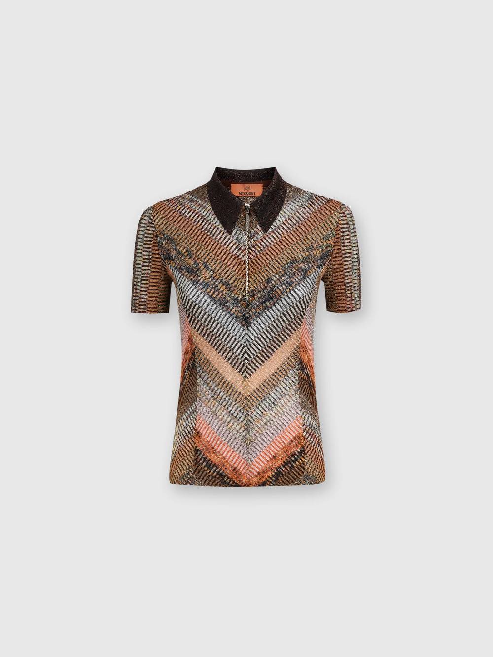 Missoni Polo In Maglia Lamé A Maniche Corte