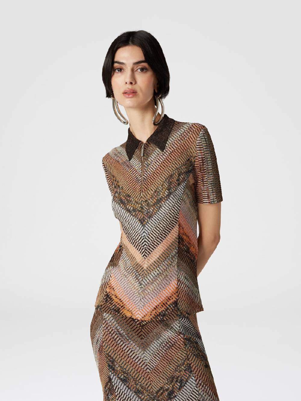 Missoni Polo In Maglia Lamé A Maniche Corte