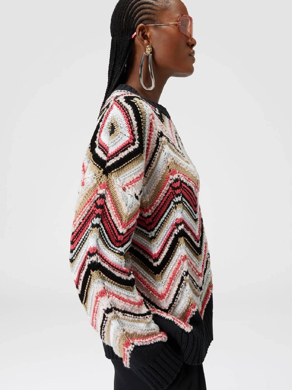 Missoni Pullover Girocollo In Misto Lana Zig Zag