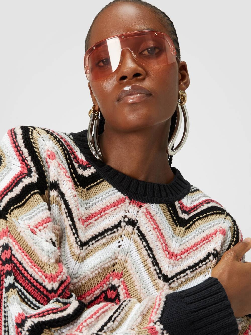 Missoni Pullover Girocollo In Misto Lana Zig Zag