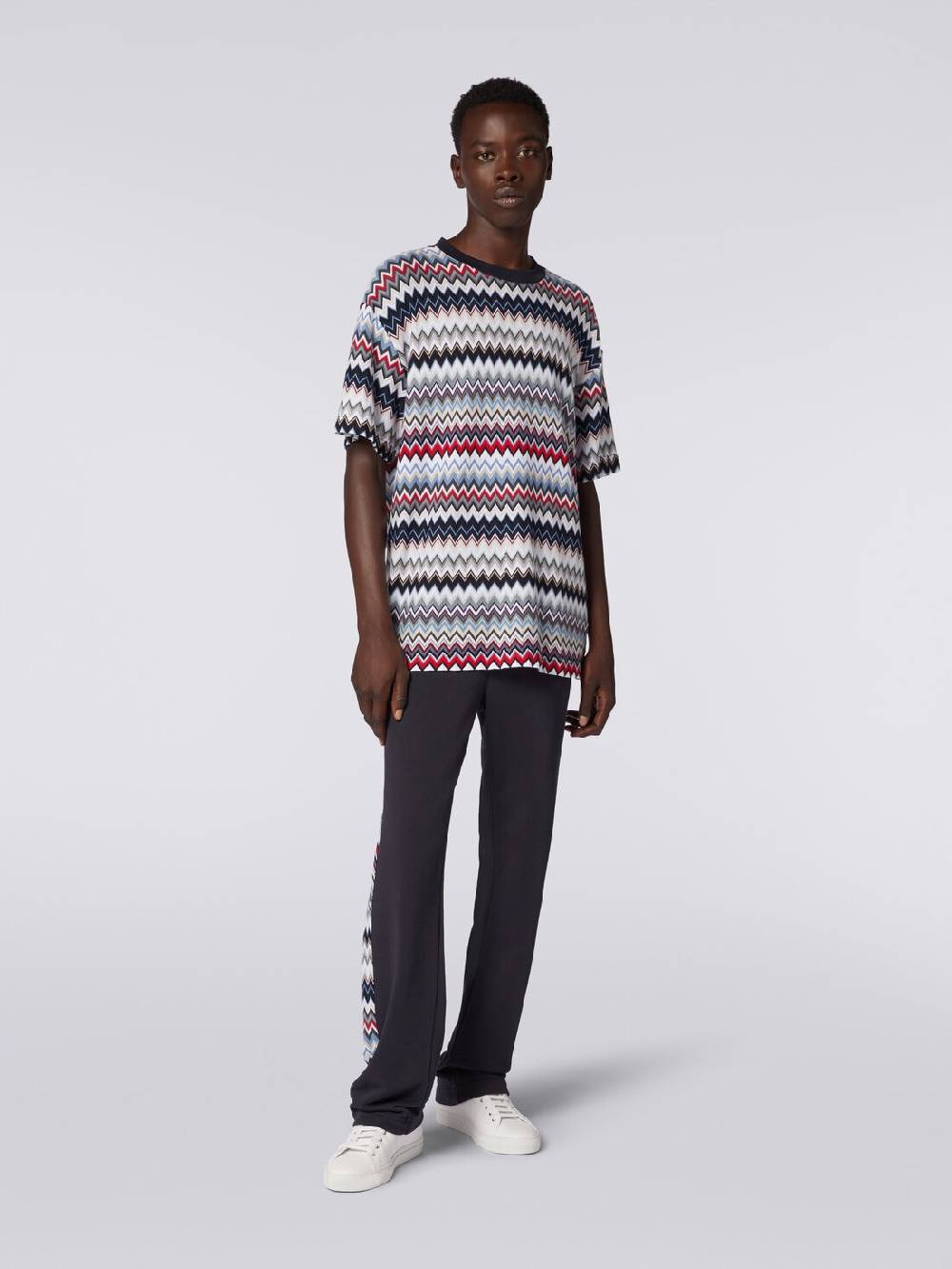 Missoni T-shirt girocollo in cotone zig zag