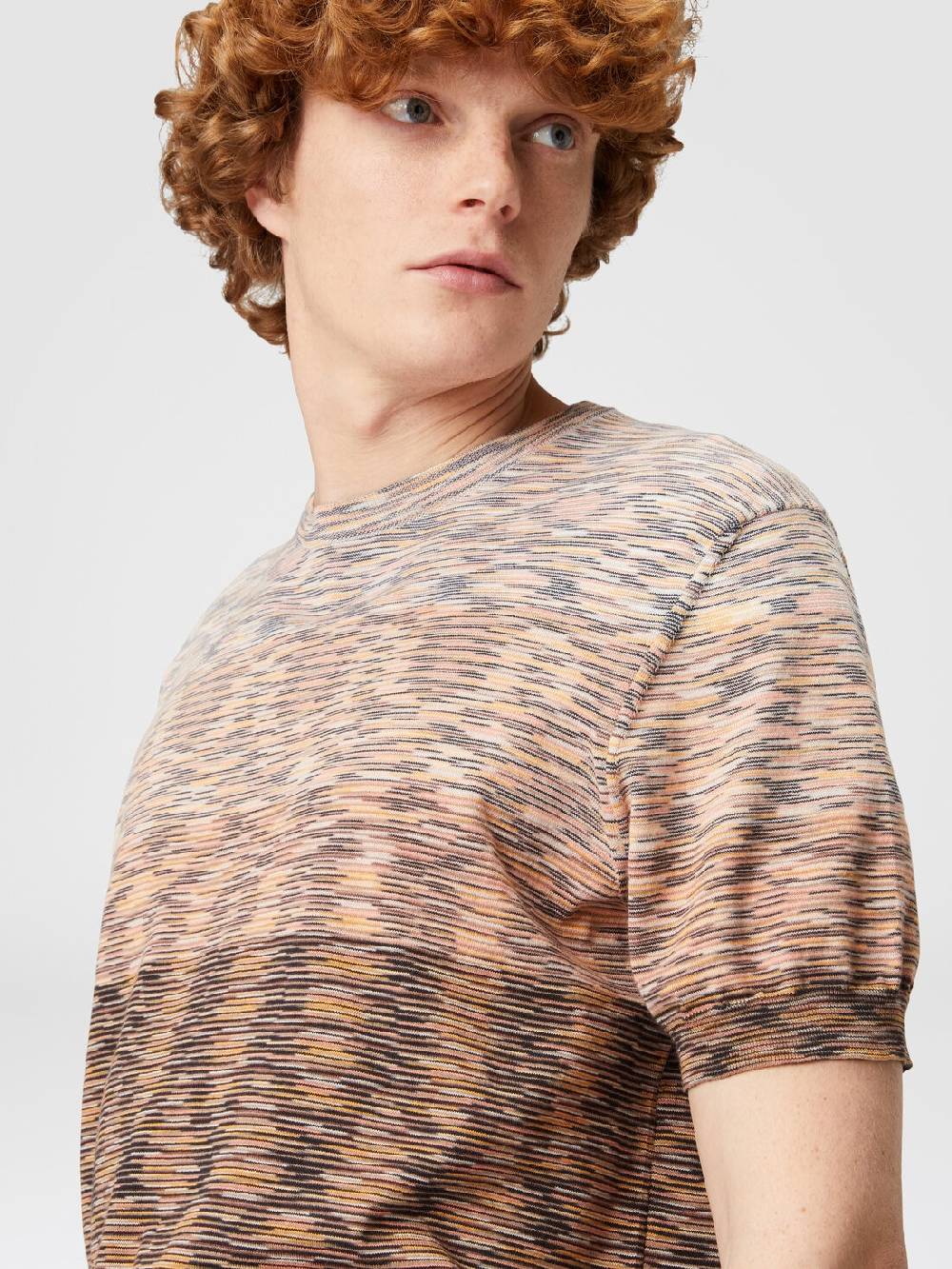 Missoni T-shirt In Maglia Fiammata Di Cotone