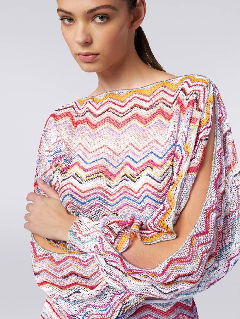 Missoni Top A Maniche Lunghe In Crochet Con Lurex