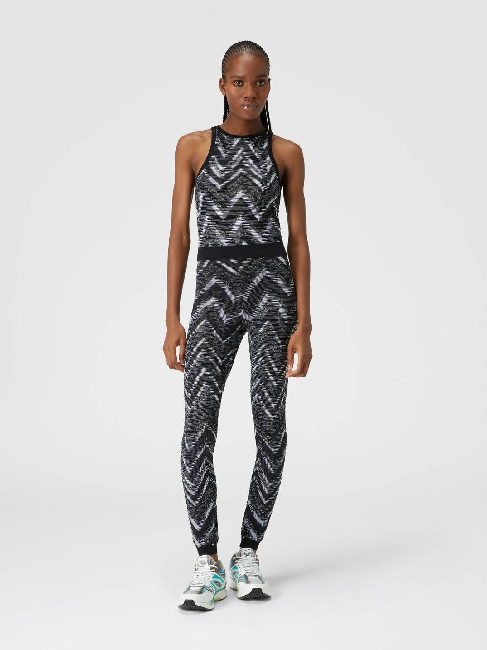 Missoni Top in maglia chevron con logo