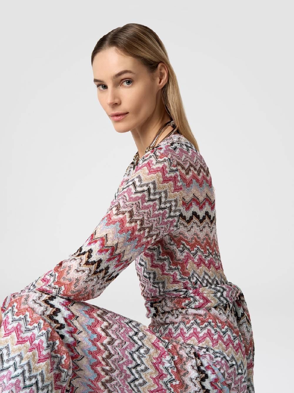Missoni Tuta Lunga In Viscosa Lamé Zig Zag