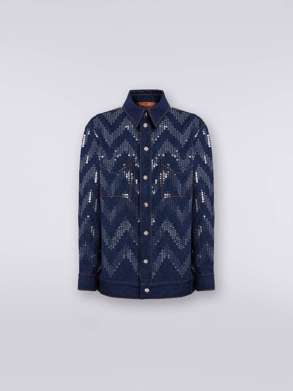 Missoni Overshirt In Denim Con Applicazione Di Paillettes