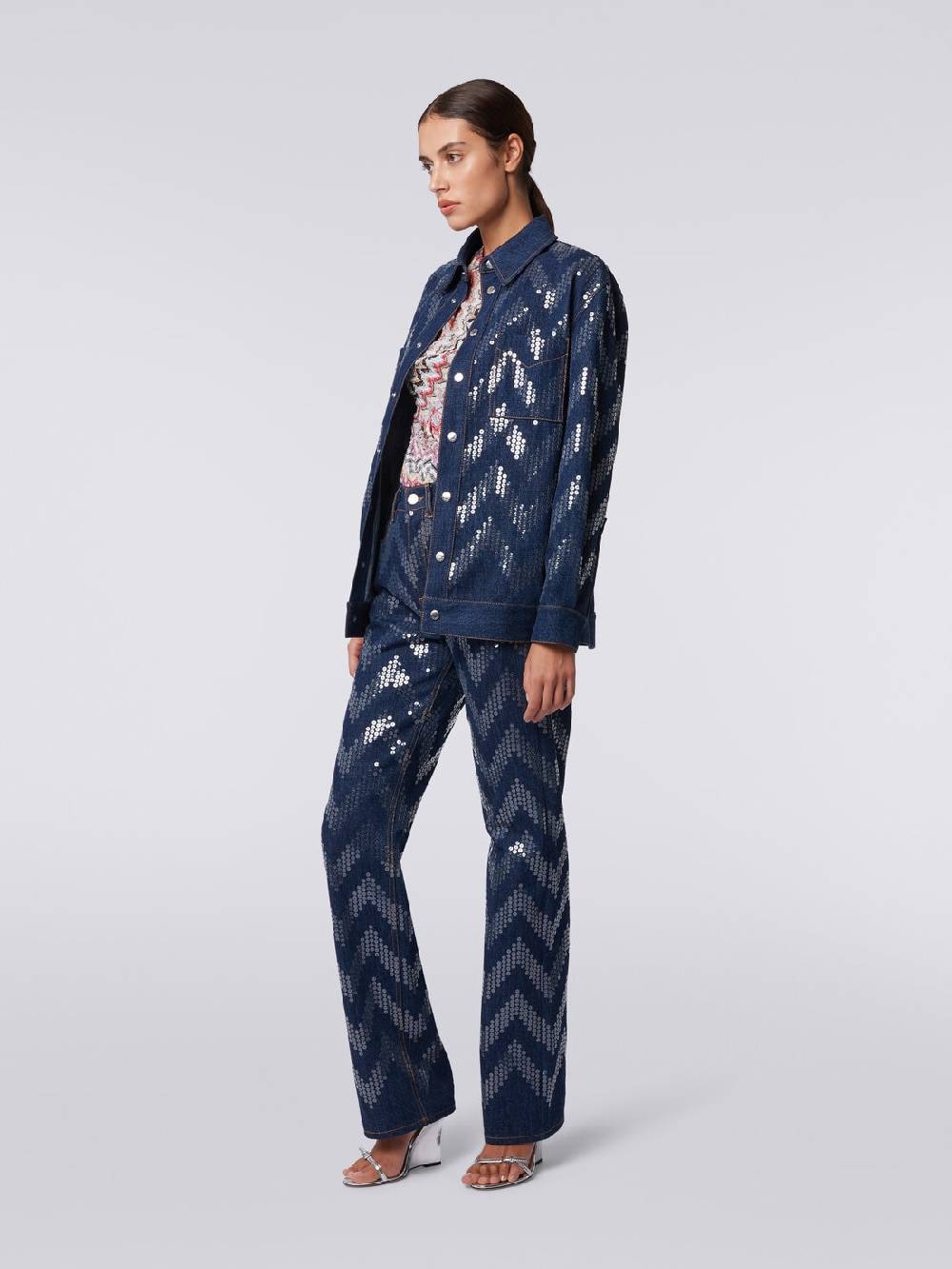 Missoni Overshirt In Denim Con Applicazione Di Paillettes