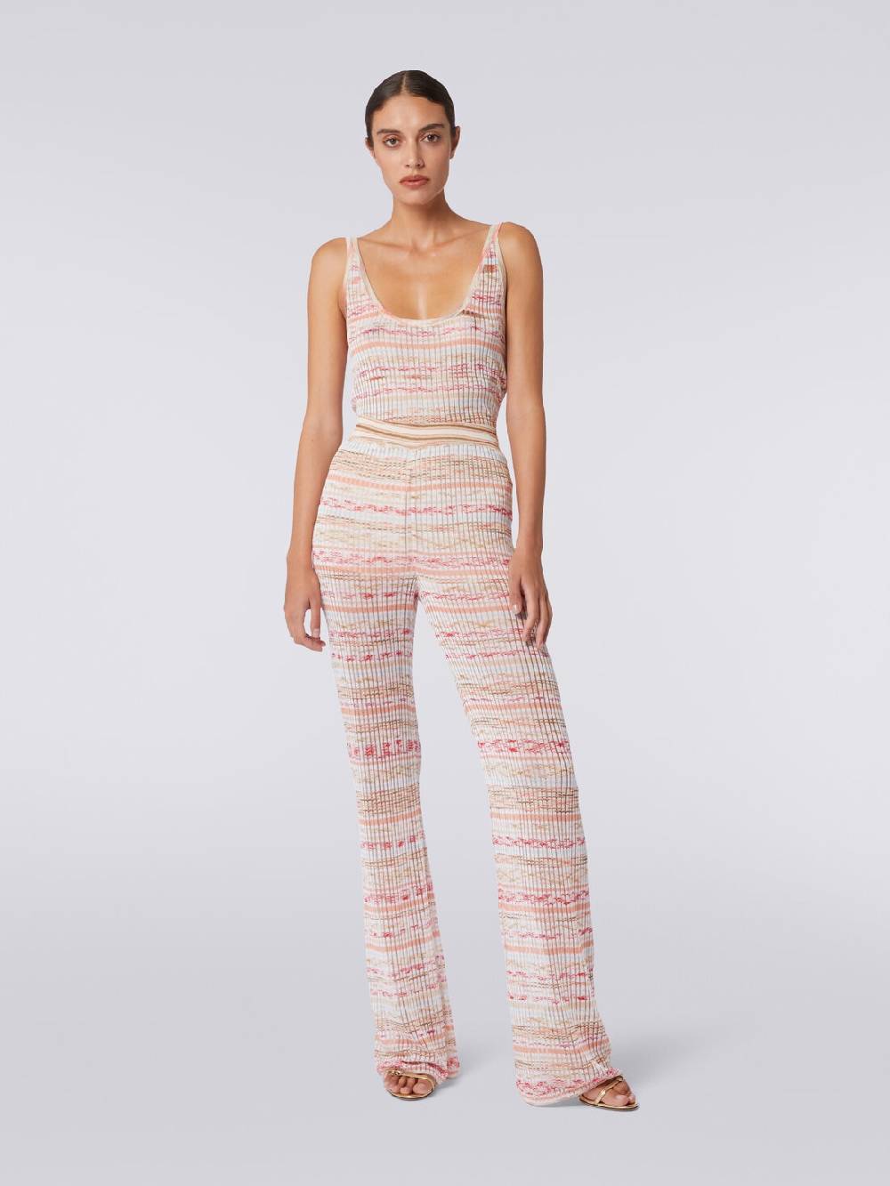 Missoni Pantaloni a costine in maglia di viscosa fiammata