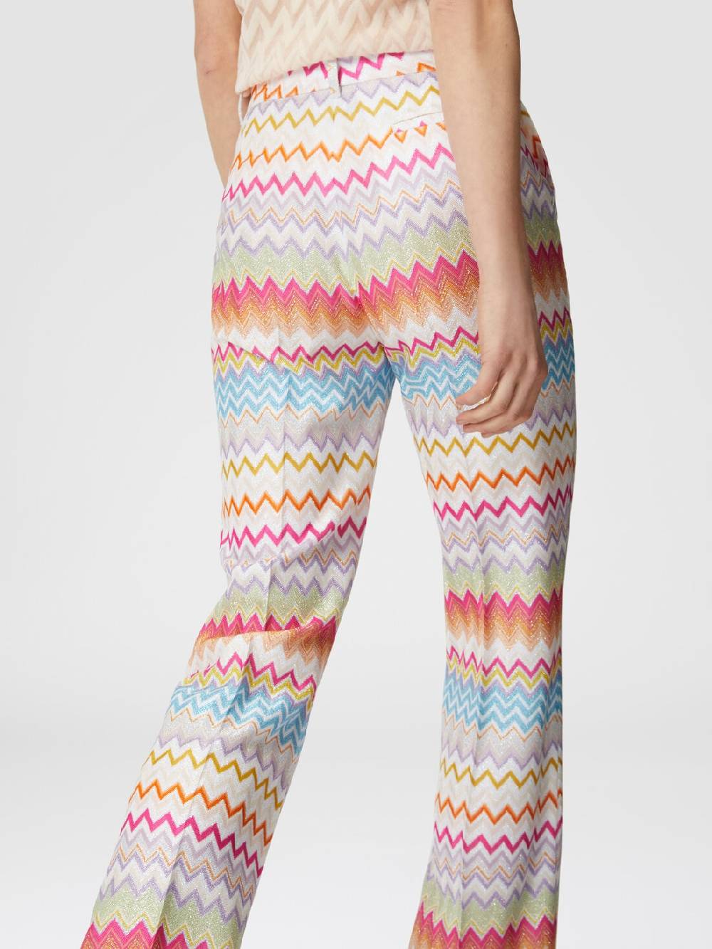 Missoni Pantaloni Capri In Maglia Chevron Lamé Con Paillettes