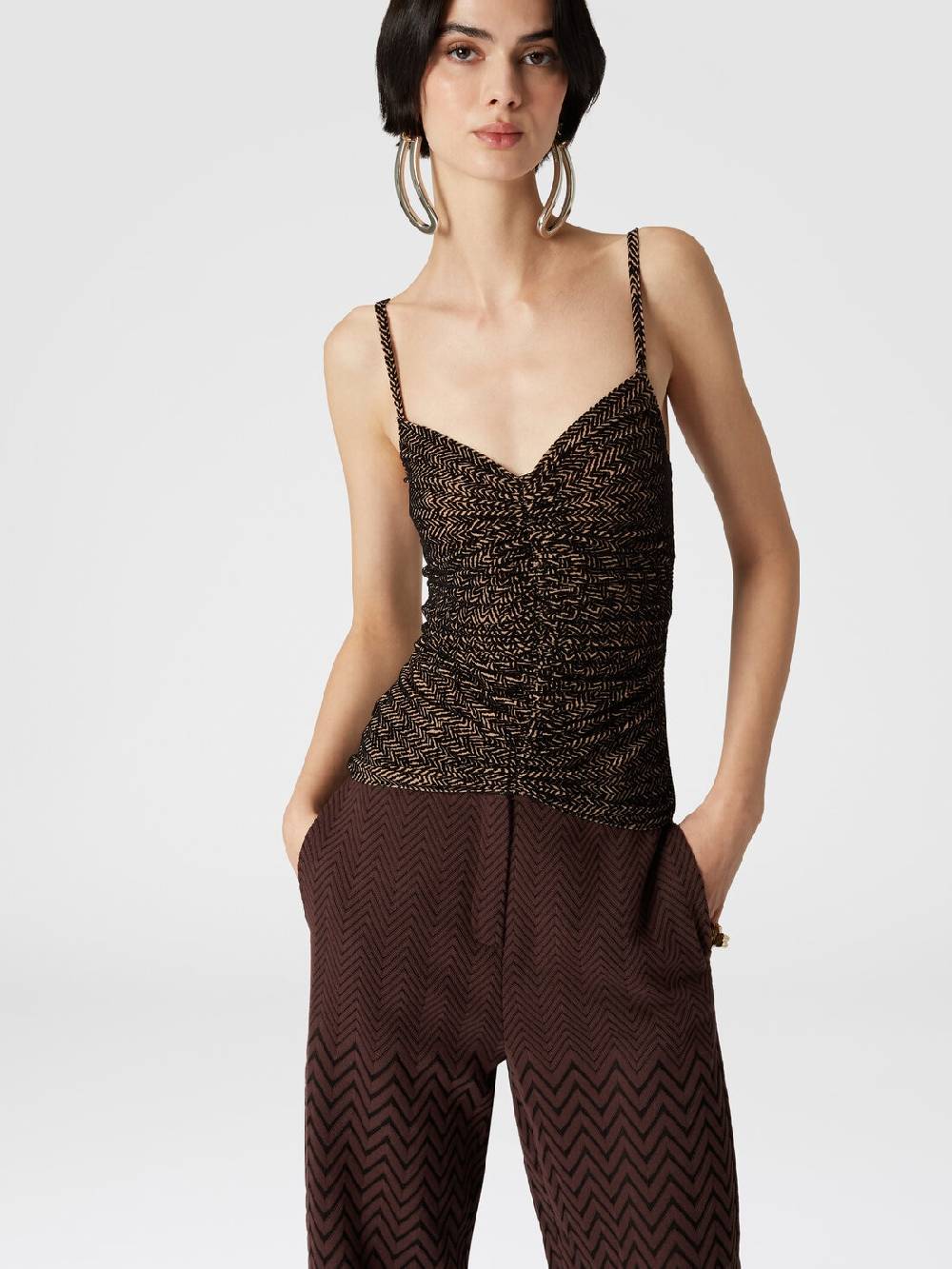 Missoni Pantaloni Classici In Cotone E Viscosa Zig Zag