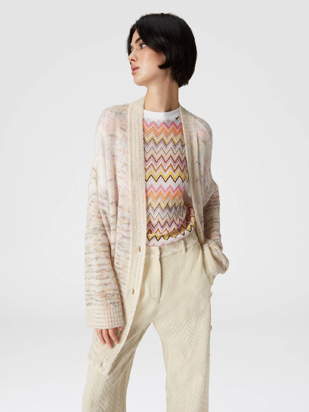 Missoni Pantaloni Classici In Cotone E Viscosa Zig Zag