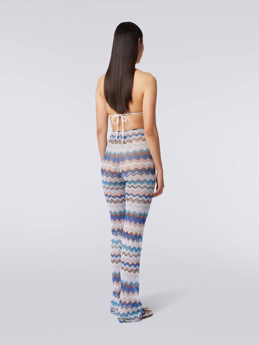 Missoni Pantaloni Copricostume In Crochet Zig Zag Con Lurex