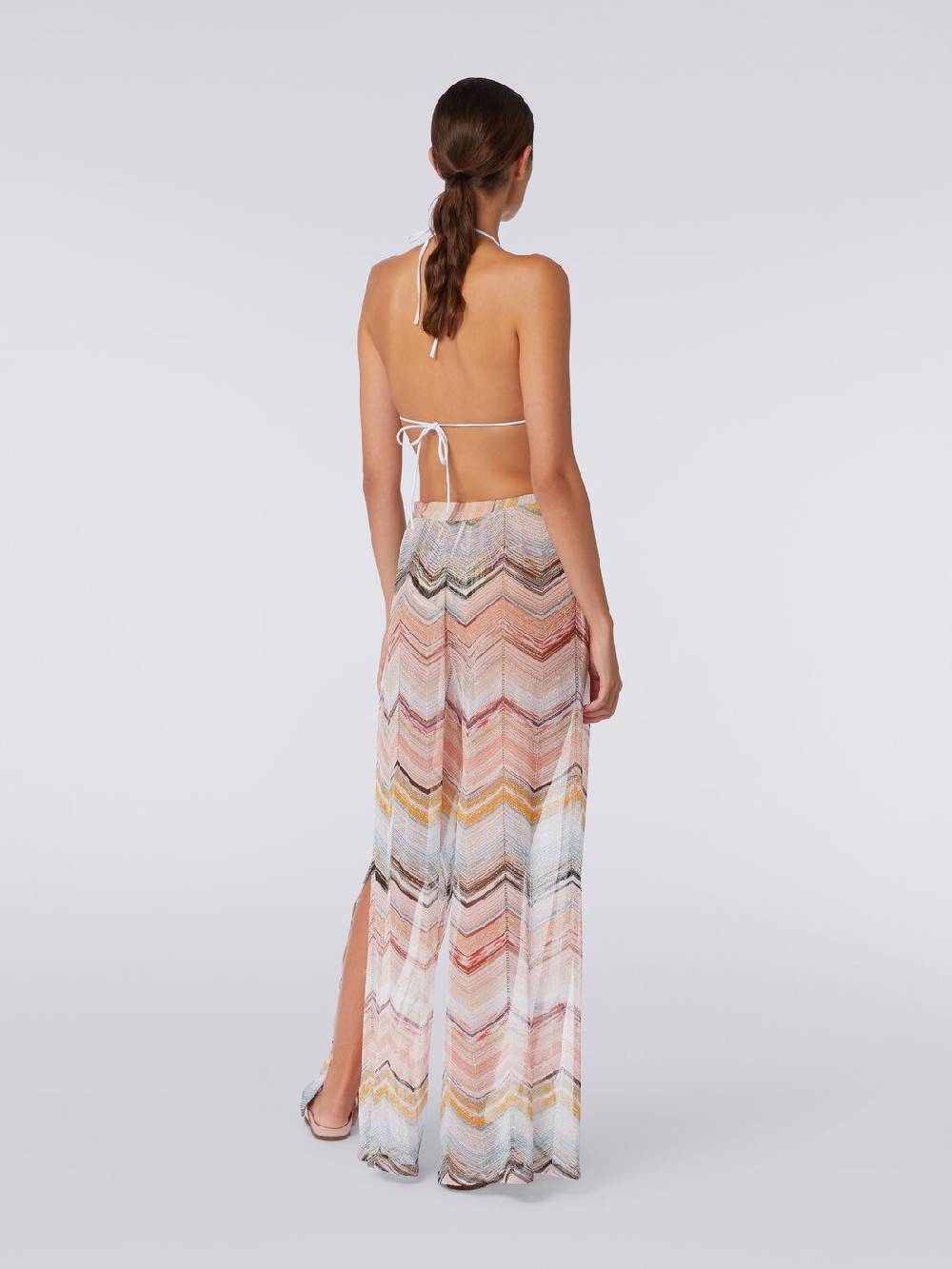 Missoni Pantaloni Copricostume In Misto Viscosa Zig Zag Con Lurex