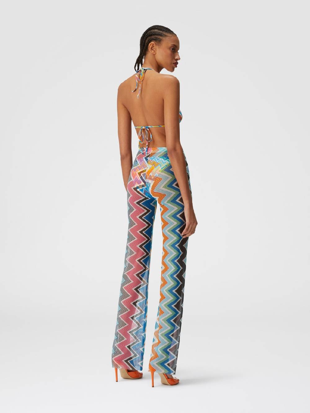 Missoni Pantaloni Copricostume In Tulle Stampa Zig Zag