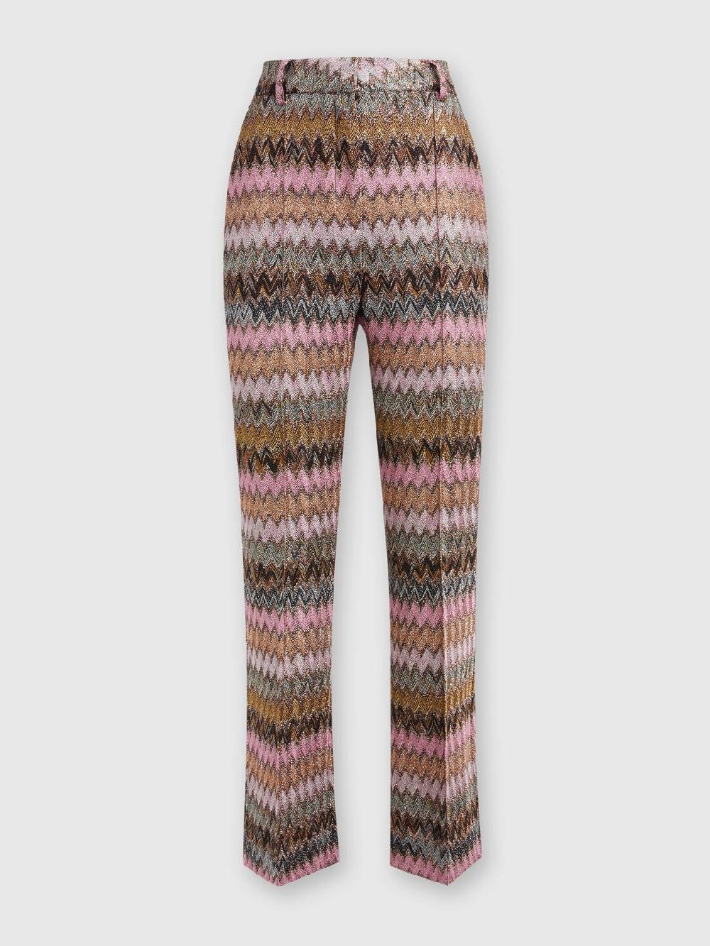 Missoni Pantaloni Crop In Misto Viscosa Zig Zag Lamé