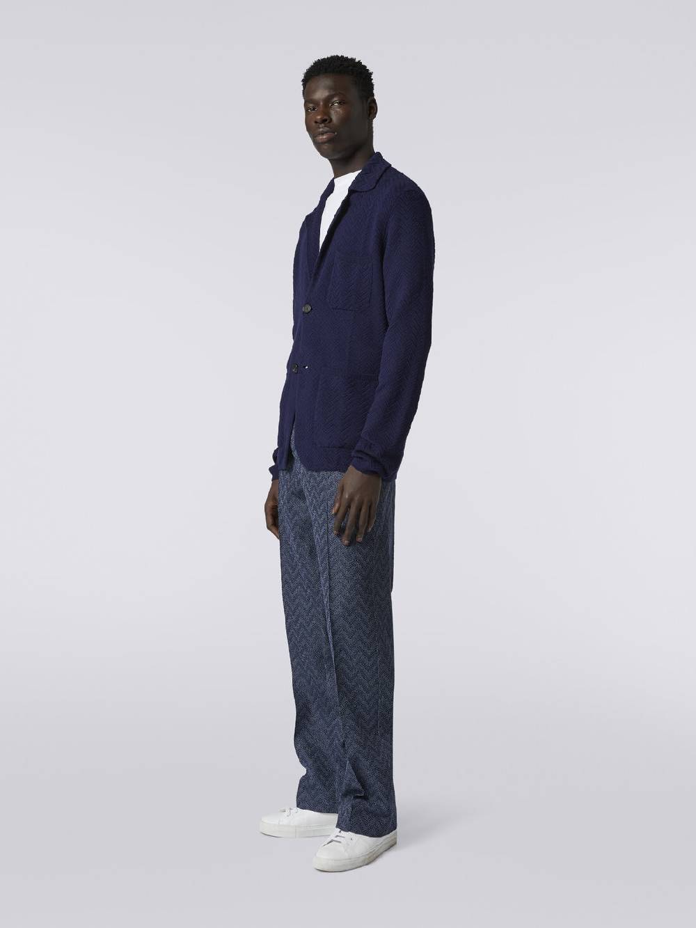 Missoni Pantaloni Dritti In Maglia Di Cotone Chevron