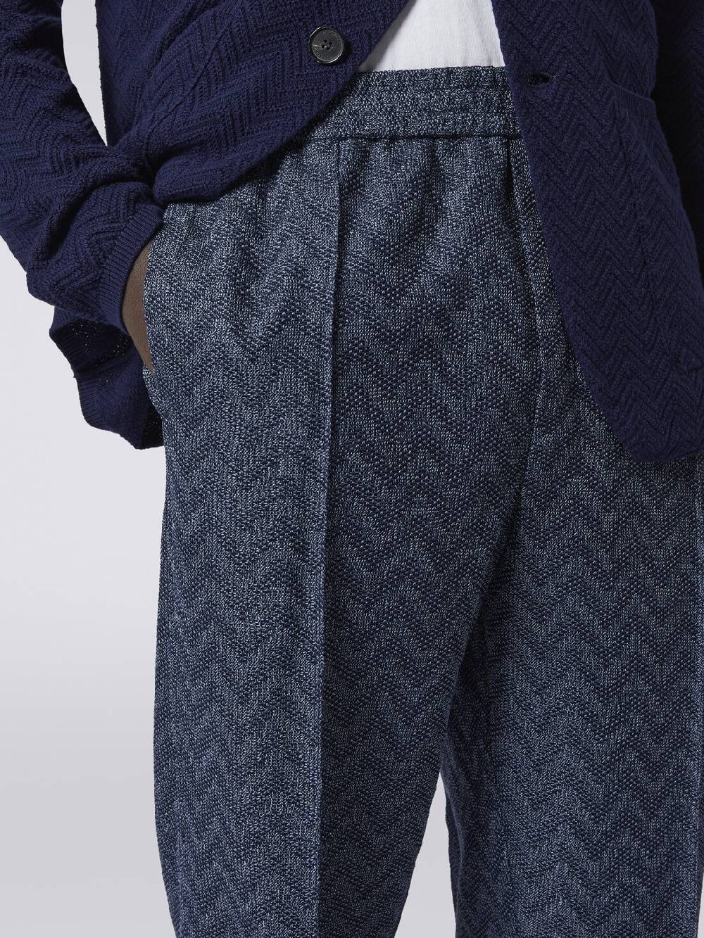 Missoni Pantaloni Dritti In Maglia Di Cotone Chevron