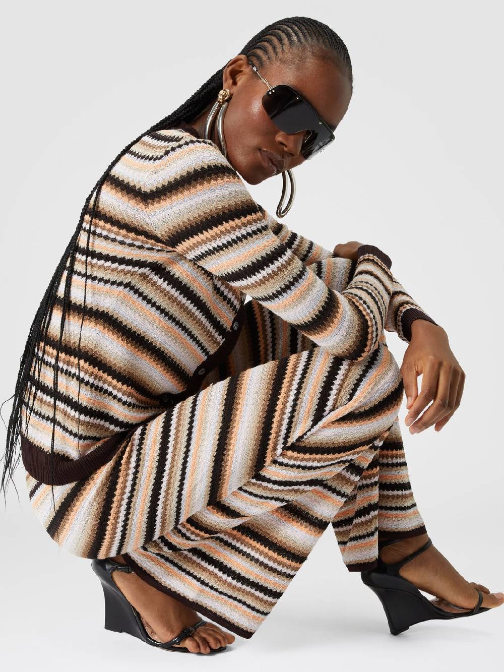 Missoni Pantaloni Dritti In Maglia Rigata Di Cotone E Viscosa