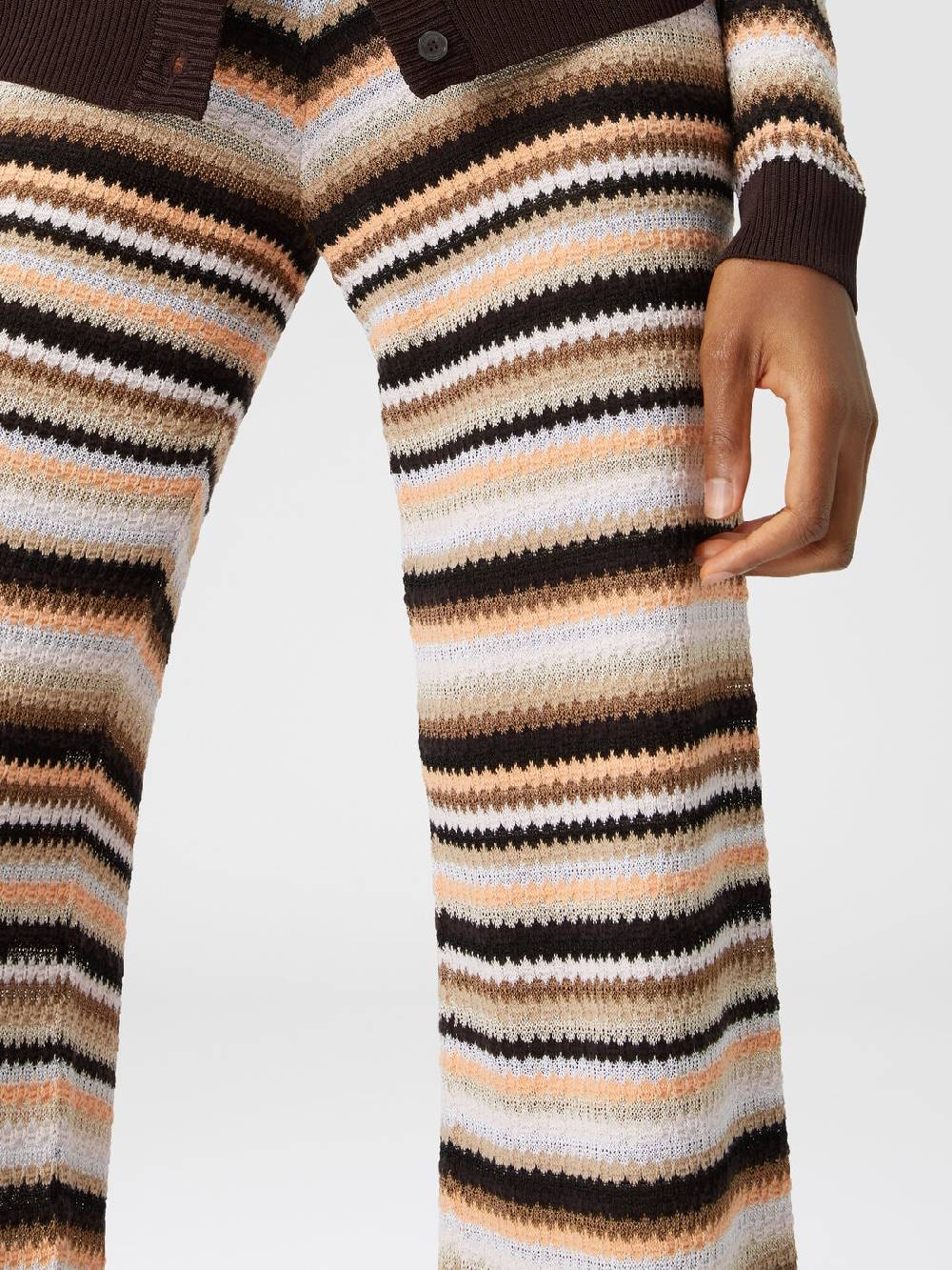 Missoni Pantaloni Dritti In Maglia Rigata Di Cotone E Viscosa