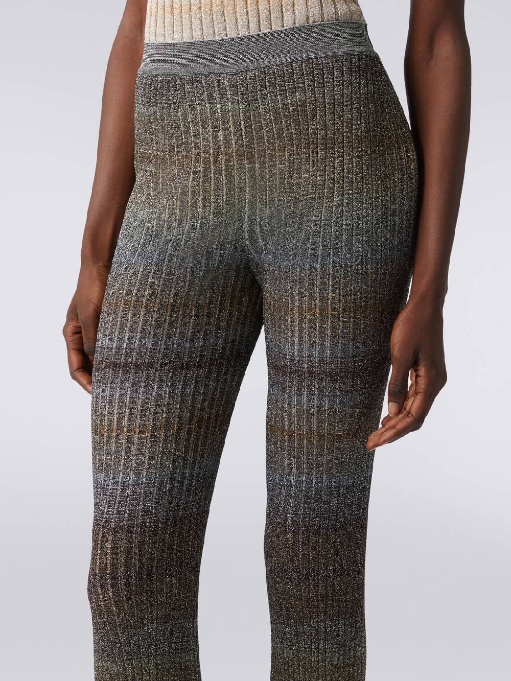 Missoni Pantaloni Dritti In Viscosa E Lurex A Costine