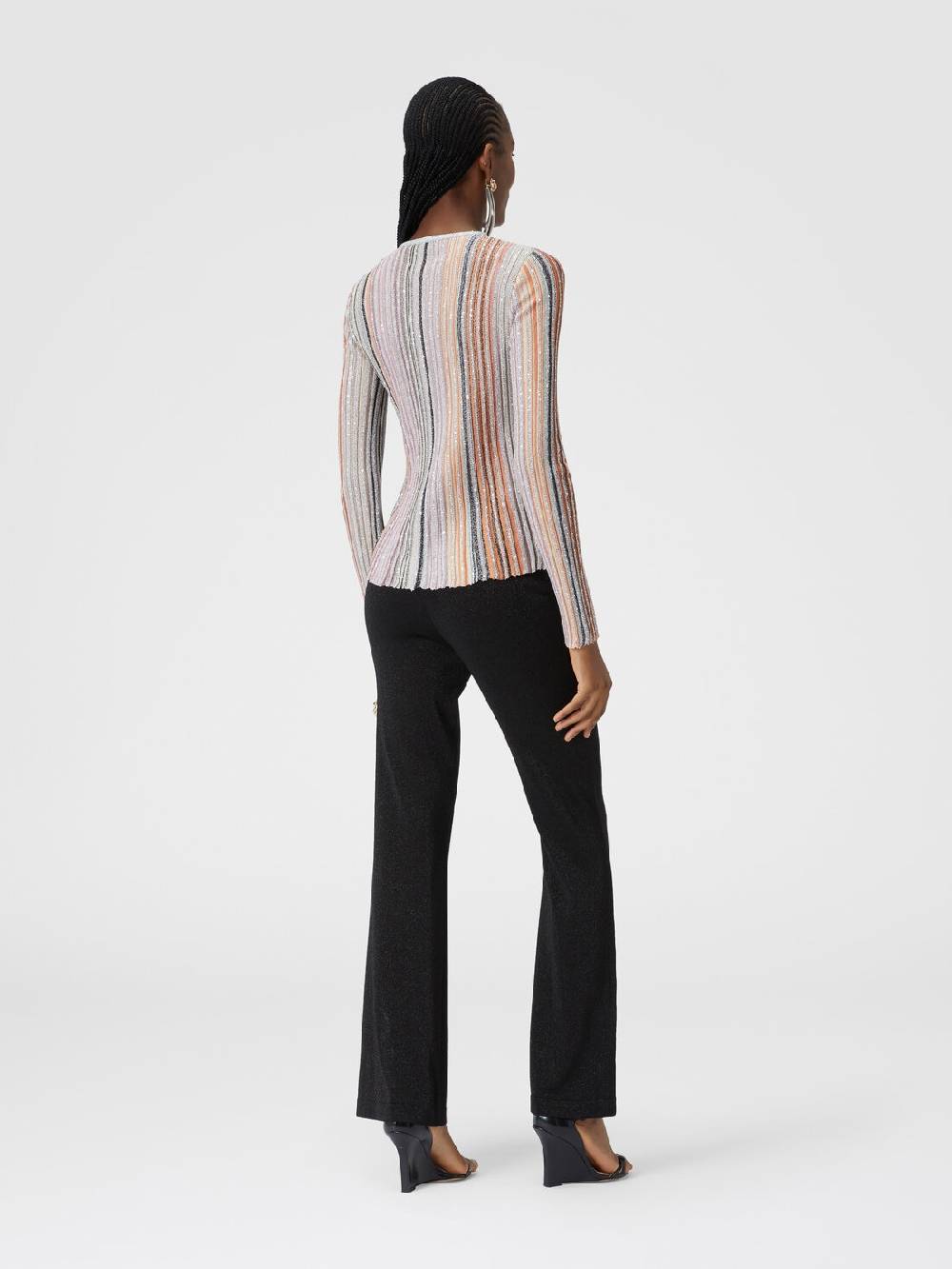 Missoni Pantaloni Dritti In Viscosa Effetto Glitter