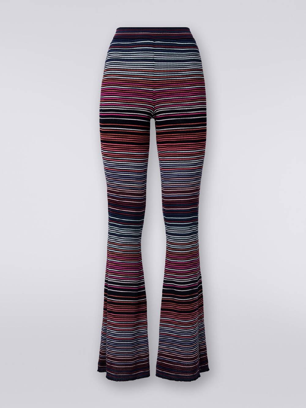 Missoni Pantaloni Flare In Maglia Di Cotone E Viscosa A Righe