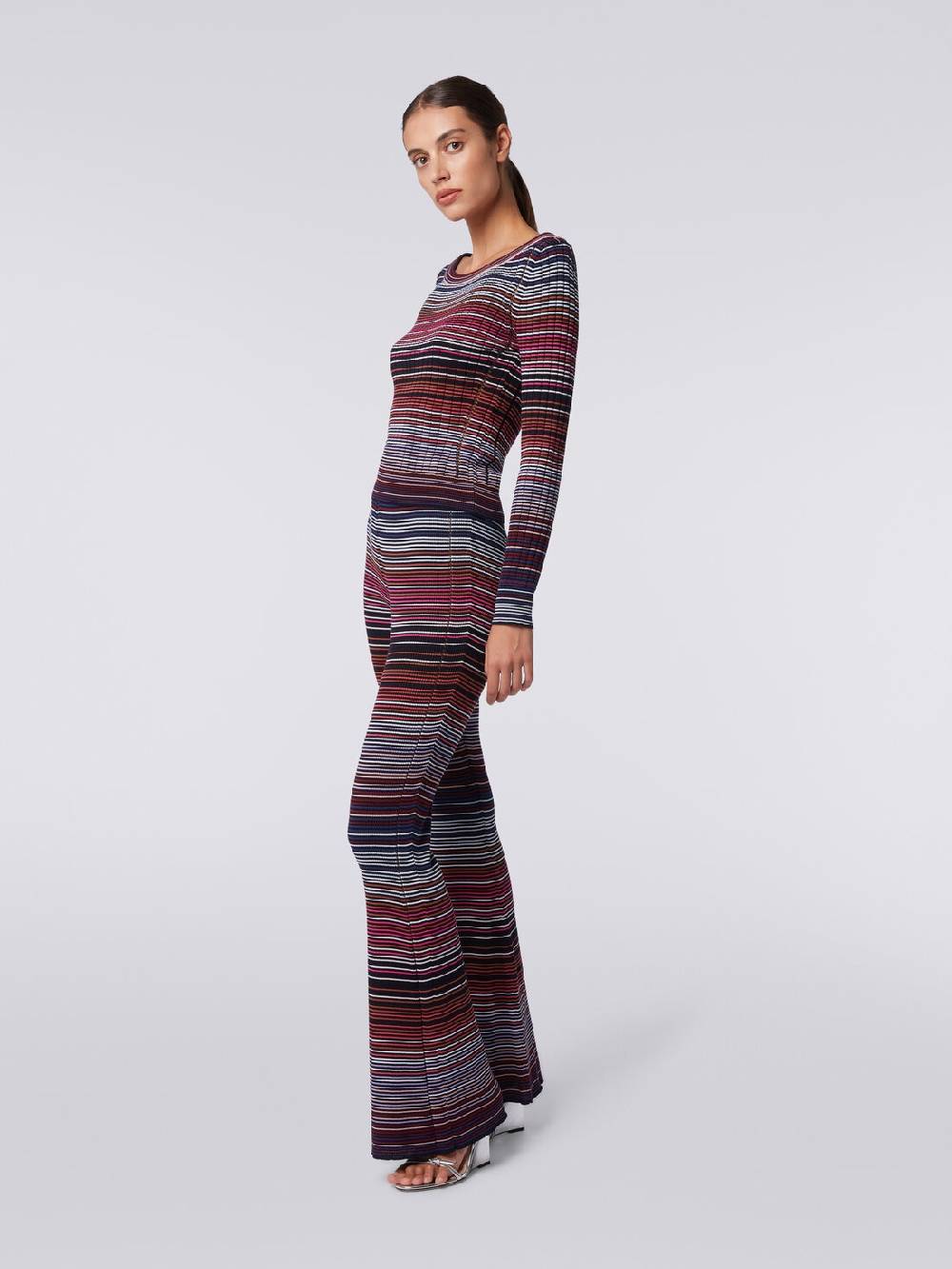 Missoni Pantaloni Flare In Maglia Di Cotone E Viscosa A Righe
