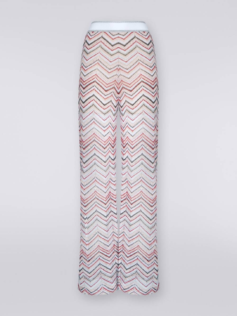 Missoni Pantaloni In Maglia Zig Zag Con Lurex E Paillettes