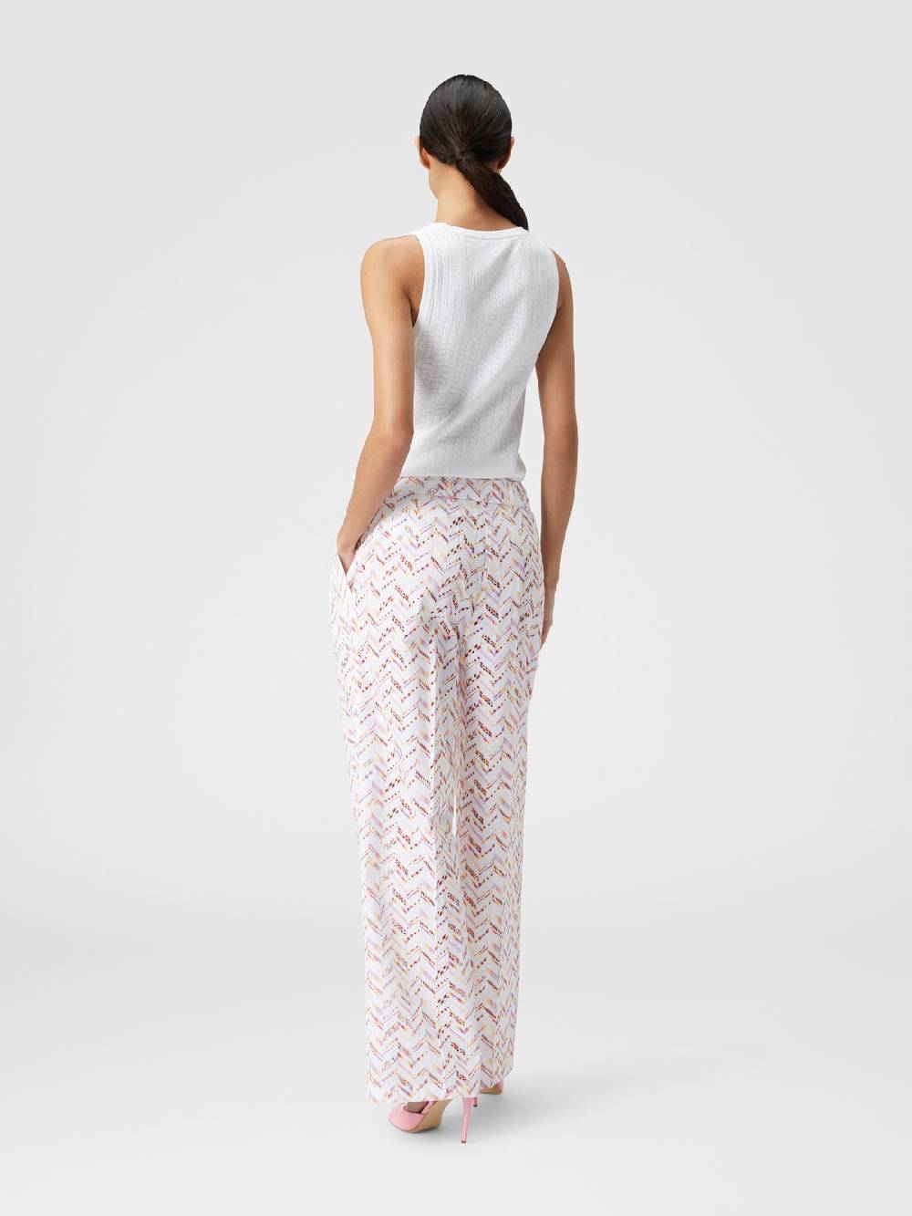 Missoni Pantaloni In Popeline Di Cotone Con Pizzo Sangallo