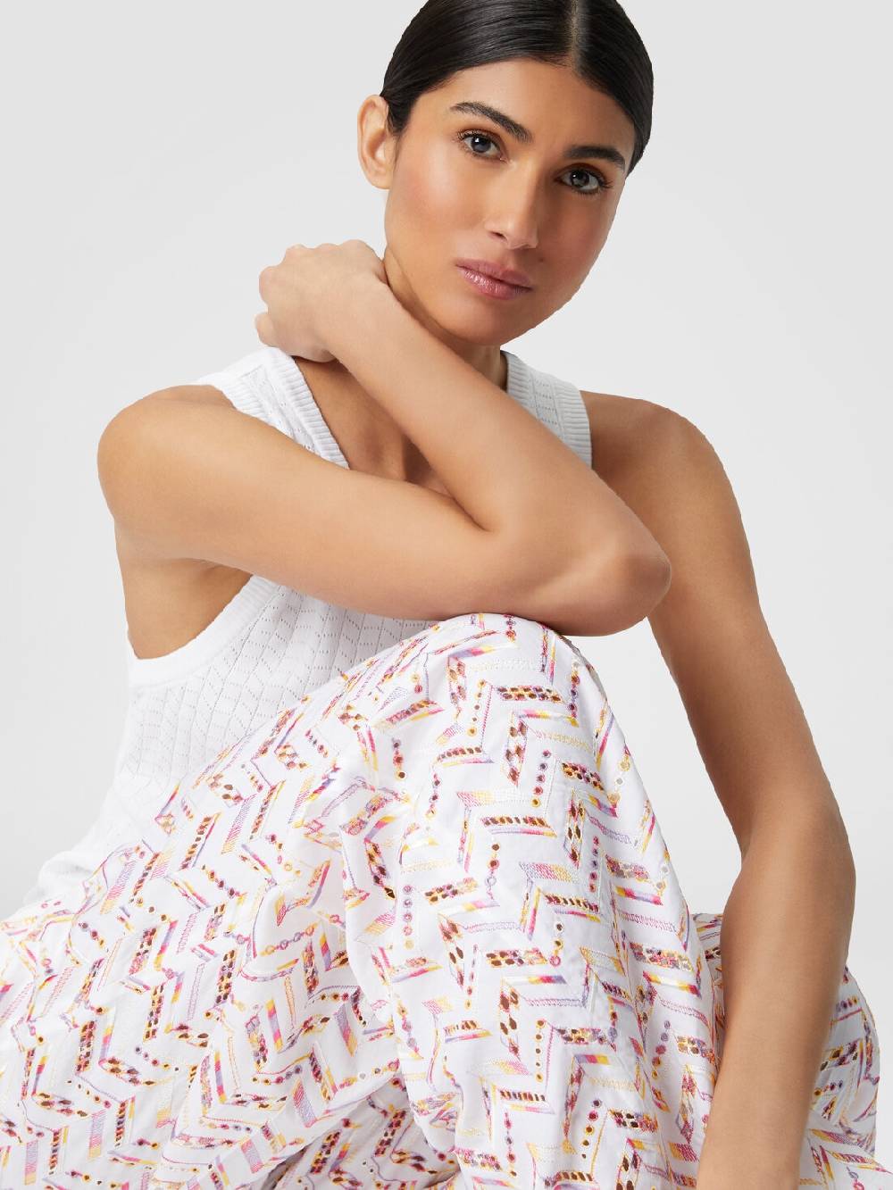 Missoni Pantaloni In Popeline Di Cotone Con Pizzo Sangallo