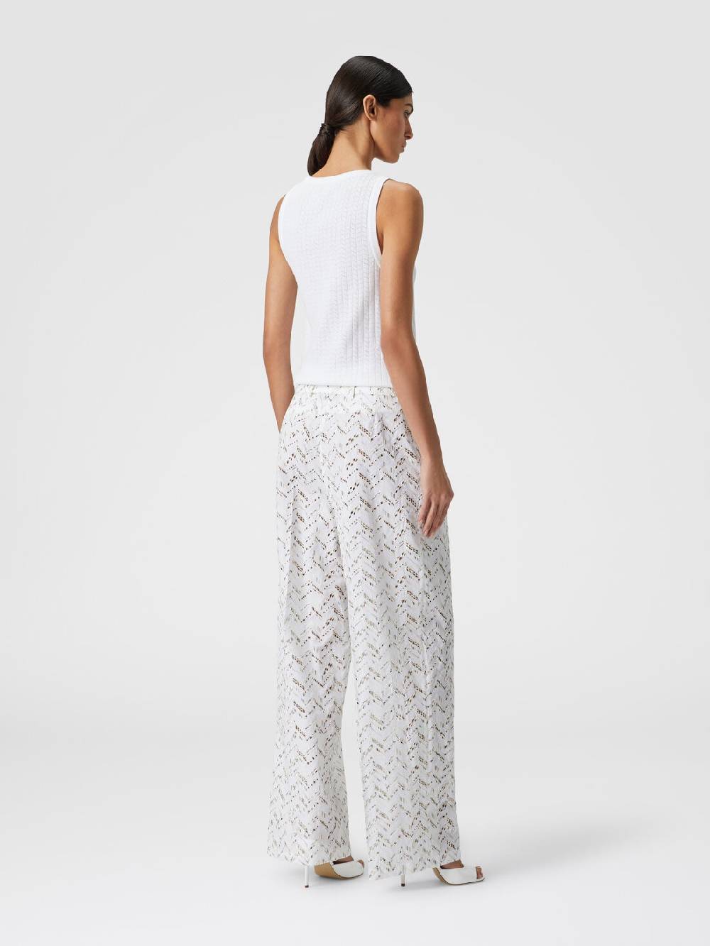 Missoni Pantaloni In Popeline Di Cotone Con Pizzo Sangallo